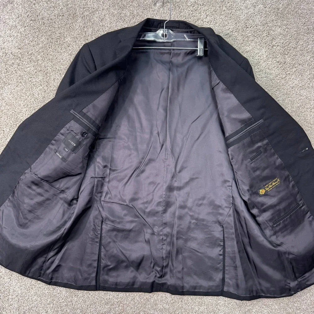 J.Crew Wool Suit Jacket Mens 42R Ludlow Black Loro Piana Super 120s EUC